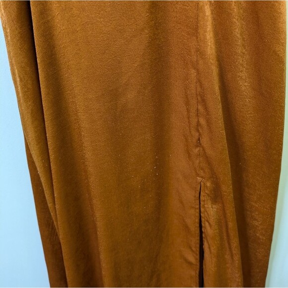 NWT Constantine Rust Orange Satin Maxi Dress - Picture 7 of 11
